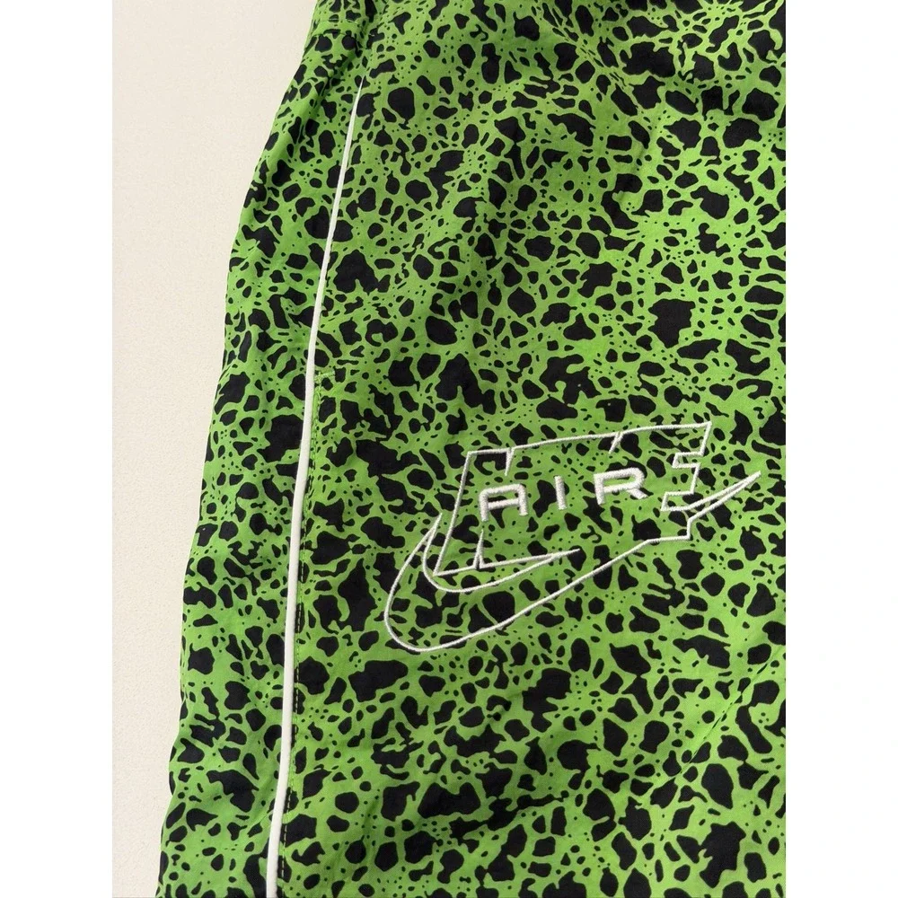 Nike Air Woven AOP TL Pants Mens L Mean Green Black Loose Fit I13133-307 NWT